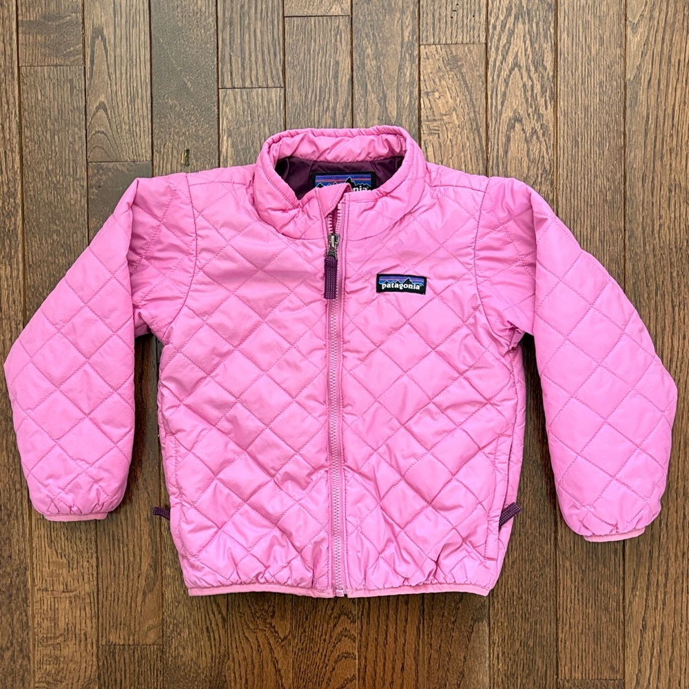 Patagonia Baby Nano Puff 3T Pink Purple Quilted Puffer Kids Zip Jacket